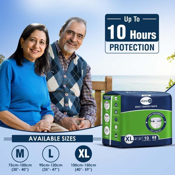Kare In Adult Diapers Pants (L-XL) 10's - Adult Diapers & Pads