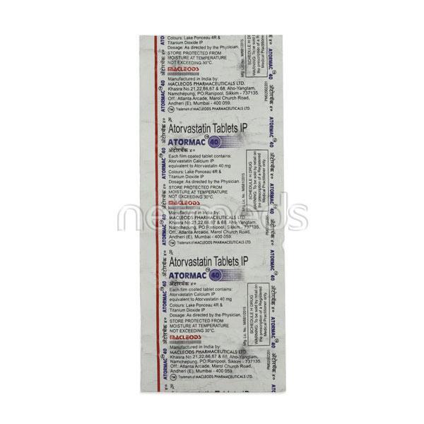Atormac 40mg Tablet 10'S - High Cholesterol-Dys