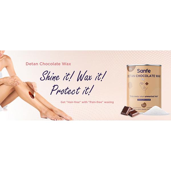 Sanfe Detan Chocolate Wax - Chocolate & Sugar 600 gm - Hair Removal Accessories