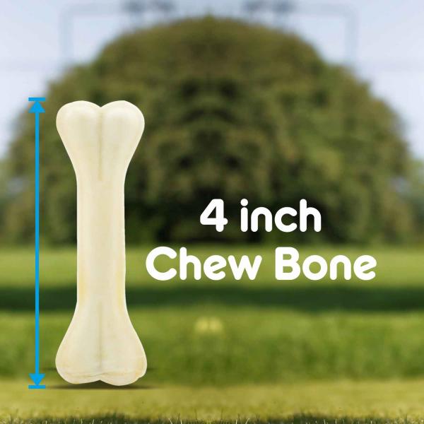 Purepet Pressed Chew Bones, Dog Treats, 4 inches - Pack of 4 Bones 160 gm - Petfood