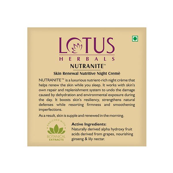 Lotus Herbals Nutranite Skin Renewal Nutritive Night Creme 50 gm - Night Cream