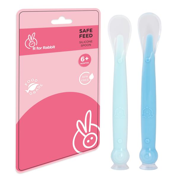 Netmeds | R for Rabbit Safe Feed Silicon Spoon - Blue 1's