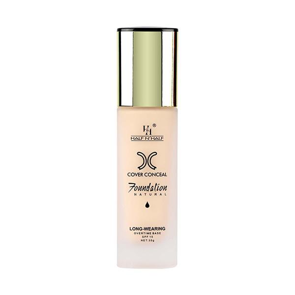 Half N Half Cover Concealer Foundation Natural Longwearing Overtime Base SPF 15, Fair 35 gm - Foundation