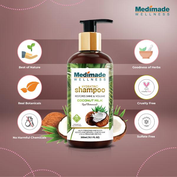 Medimade Hydrating Shampoo With Coconut Milk (Pack of 2) 1's - Shampoos
