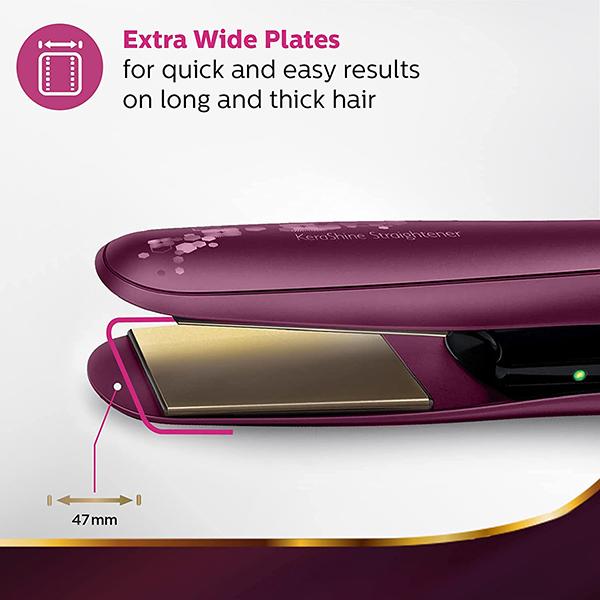 Philips Kerashine Titanium Wide plate Straightener with SilkProtect Technology (BHS738/00) 1's - Straighteners