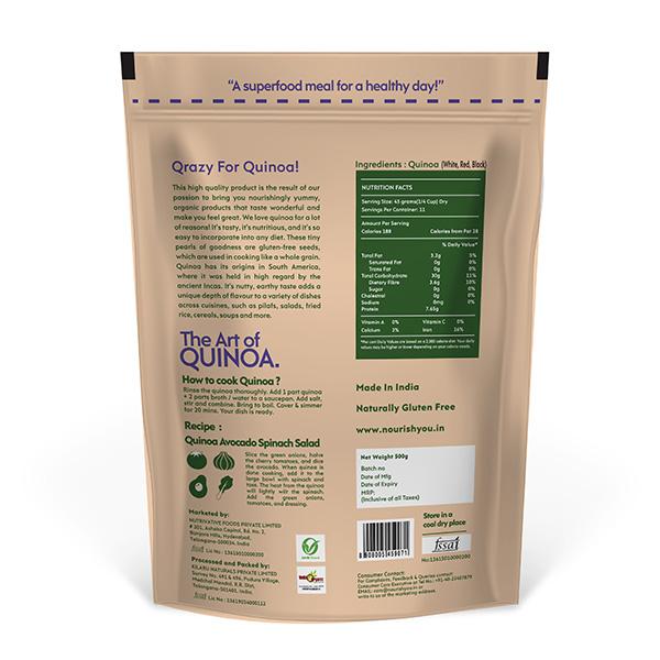 Nourish You Tricolor Quinoa Seeds 500 gm - Nutritional Bars