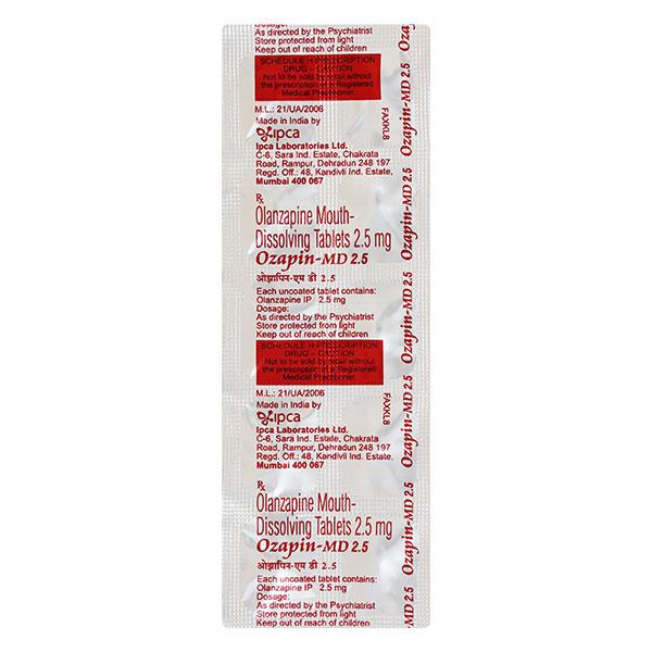 Ozapin MD 2.5mg Tablet 10'S - Schizophrenia-Aps