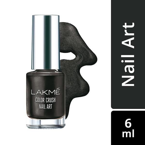 Lakme Color Crush Nailart M7 Black 6 Ml - Nail Polish
