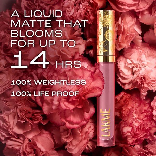 Lakme Rouge Bloom Matte Lip Liquid Carnation Craze 101 3.5 ml - Liquid Lipsticks