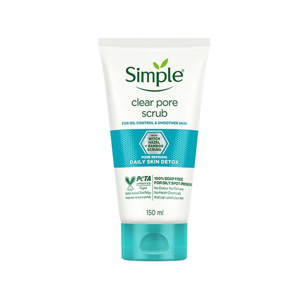 Simple Daily Skin Detox Clear Pore Facial Scrub 150 ml - Face Scrubs