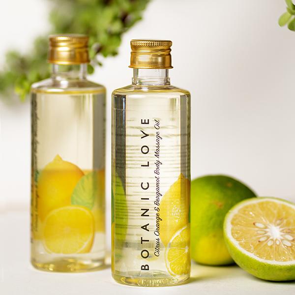 Botanic Love Citrus Orange and Bergamot Body Massage Oil 200 ml - Massage Oils