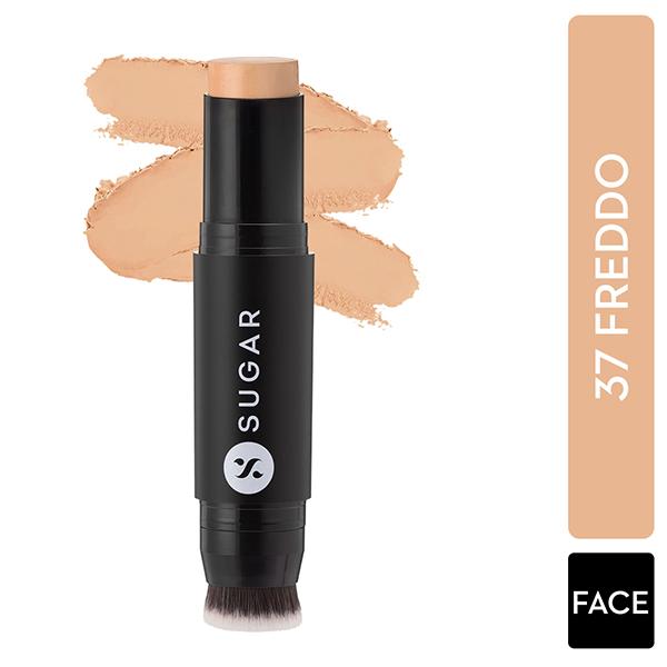 Netmeds | SUGAR Cosmetics Ace Of Face Foundation Stick - 37 Freddo (Medium Beige Golden Peach Undertone) 12 gm