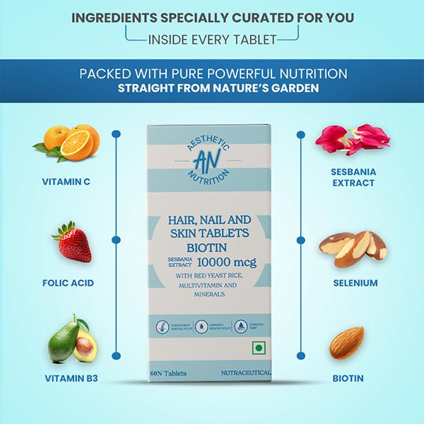 Aesthetic Nutrition Hair, Skin and Nail Tablets - The Ultimate Beauty Booster 60 Tablets 1's - Multi-Vitamins
