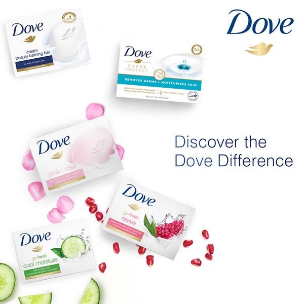 Dove Care & Protect Bar, Removes Germs & Moisturises Skin 400gm 4's - Soaps