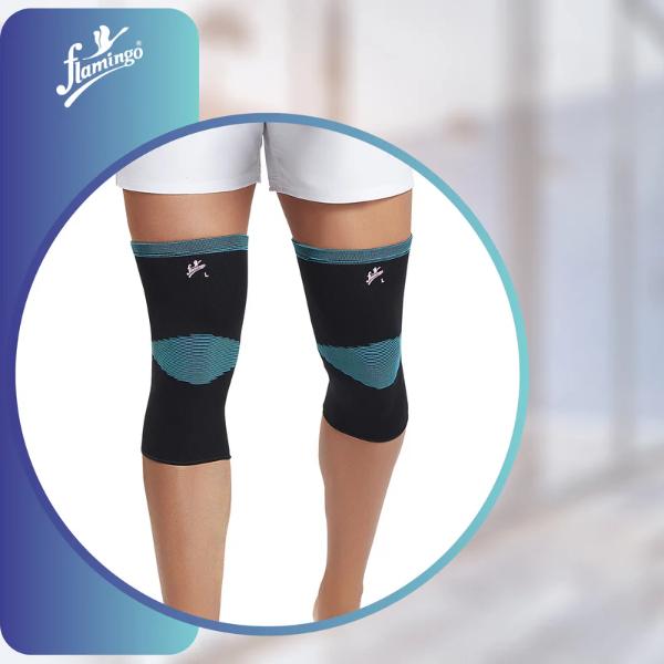 Netmeds | Flamingo Premium Knee Cap - Black & Turquoise (OC - 2127) (M) 1's