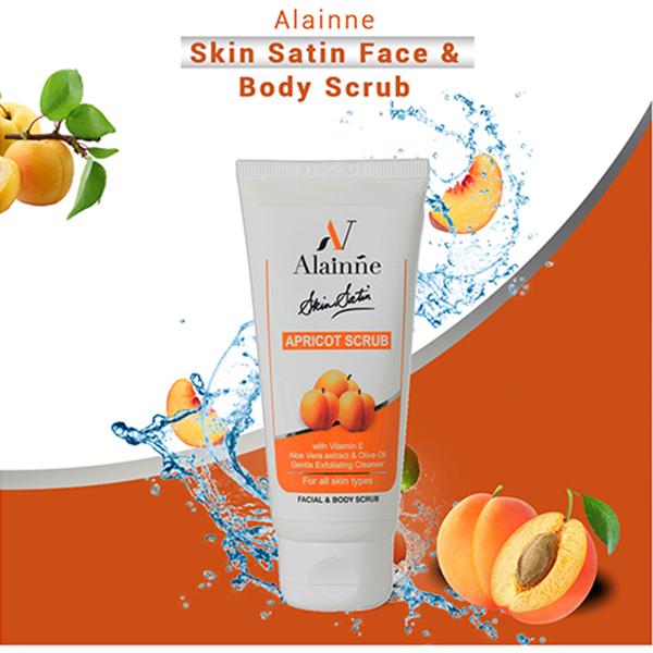 Alainne Skin Satin Apricot Face and Body Scrub 60 gm - Scrubs & Exfoliants