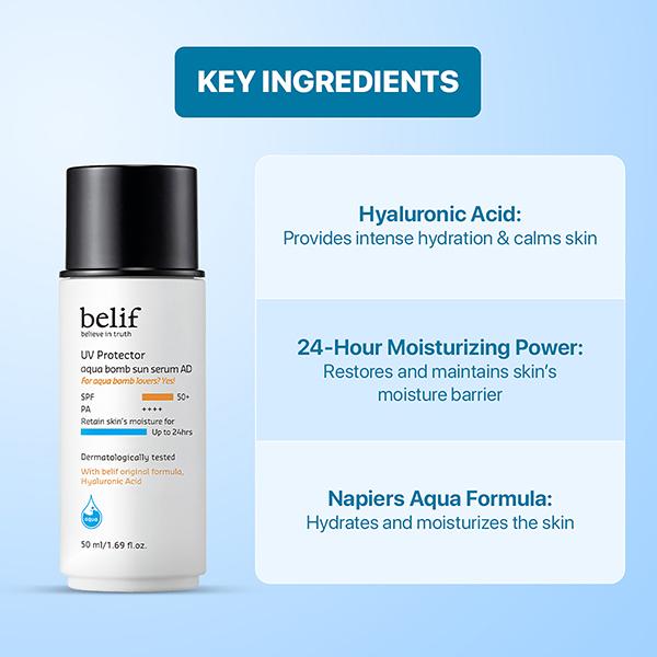Belif UV Protector Aqua Bomb Sun Serum 50 ml - Body Sunscreen