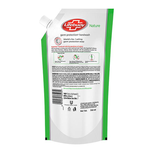 Lifebuoy Nature Germ Protection Handwash Refill 750 ml - Hand Wash & Soaps