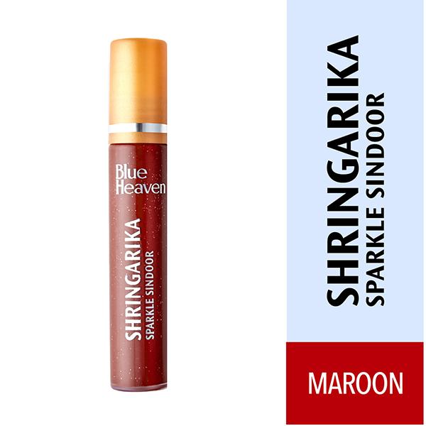 Netmeds | Blue Heaven Shingarika Sparkle Sindoor, Maroon 9 ml