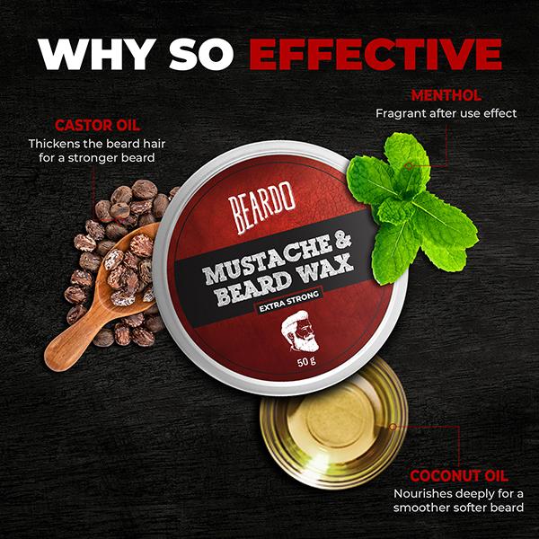 Beardo Mustache & Beard Wax - Extra Strong 50 gm - Beard Wax