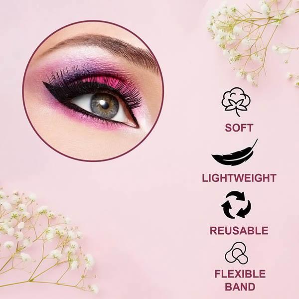 Bronson Professional False Eyelashes Set of 5 Pair 6D Long and Natural 202 Fake False Lashes 1's - Eyelashes