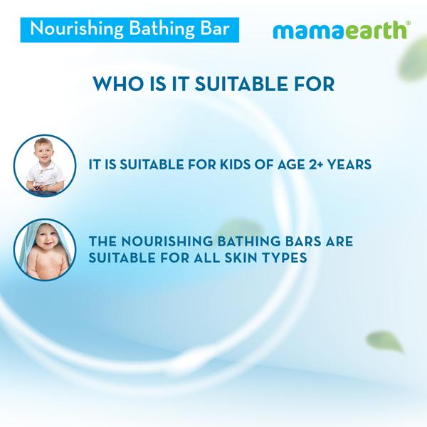 Mamaearth Nourishing Kids Bathing Bar Glycerin Coconut Oil & Fruit Extracts 2 Years + (75gm X 5) 1's - Baby Soap