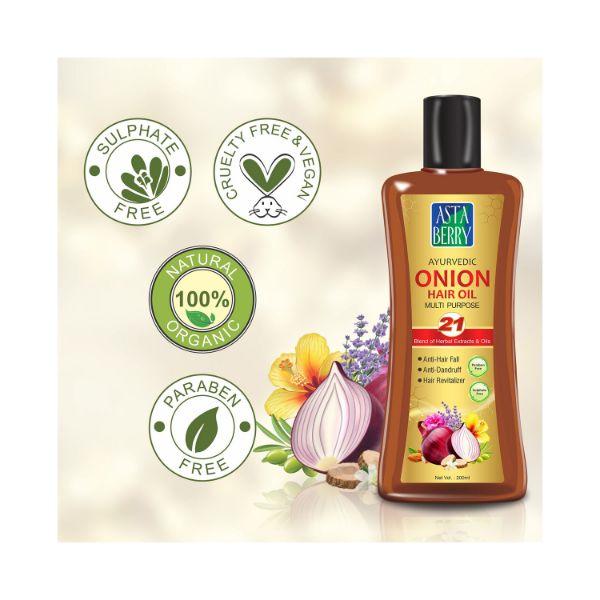 Astaberry Onion Hair Oil 200ml - Hair Oils
