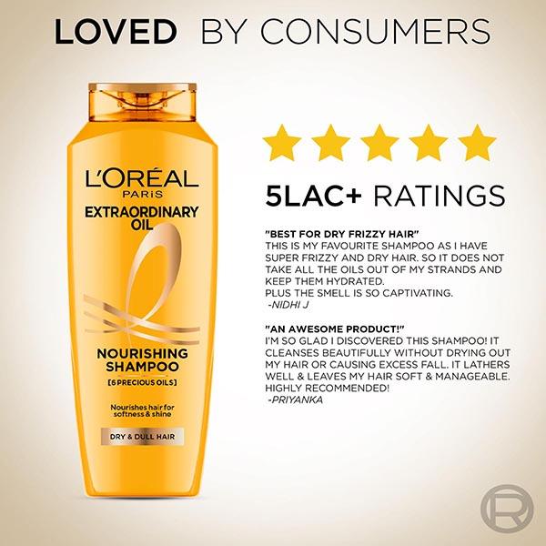 L'Oreal Paris Extraordinary Oil Nourishing Shampoo For Dry & Dull Hair - 340ml - Shampoos