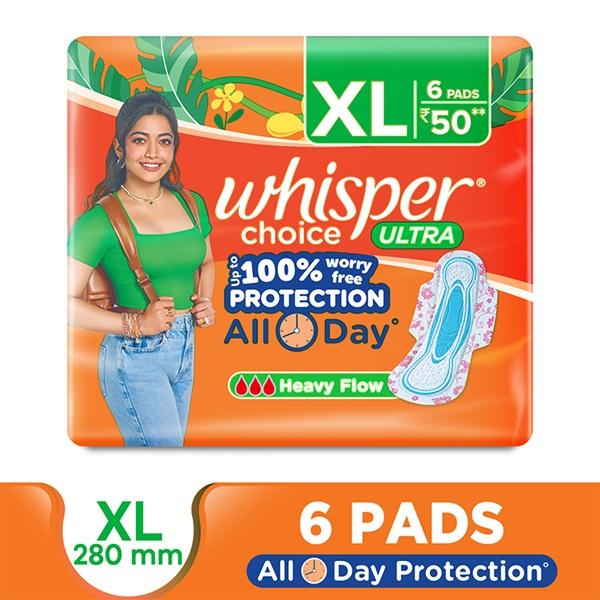 Netmeds | Whisper Choice Ultra Sanitary Pads (XL) 6's