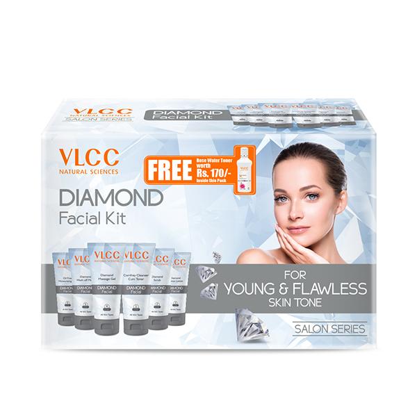 Netmeds | VLCC Diamond Facial Kit 300 gm + Free Rose Water Toner 100 ml 1's