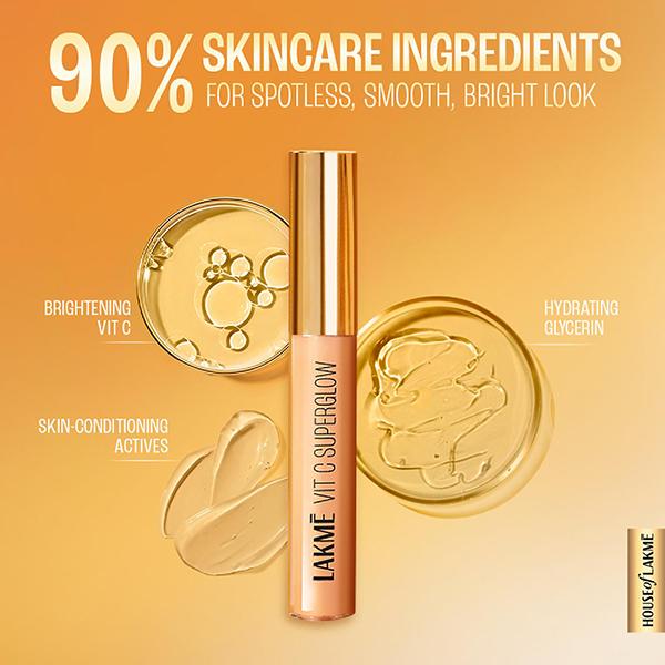Lakme Makeup+Skincare Vit C Superglow Concealer 24 Beige 5.4 ml - Concealer