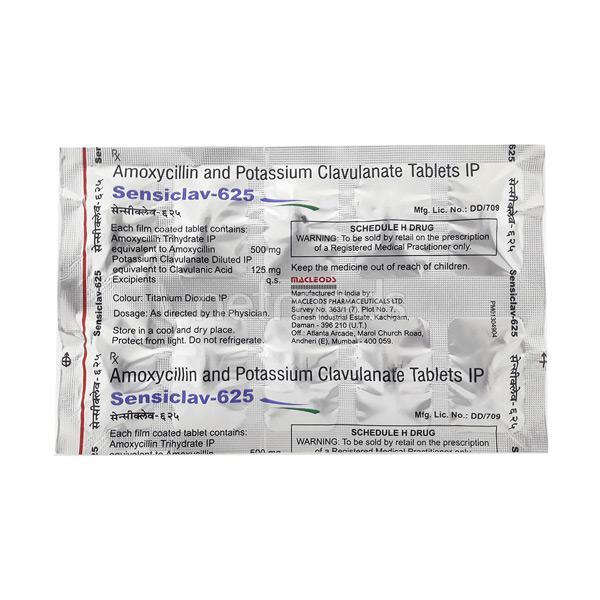 Netmeds | Sensiclav 625mg Tablet 10'S