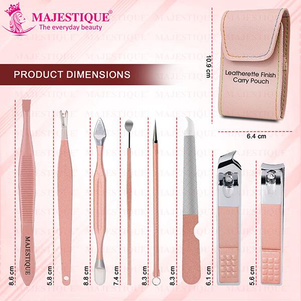 Majestique Manicure and Pedicure Set, Nail Clippers Kit and Cuticle Cleaning - Multicolor 1's - Body Scrubbers & Brushes