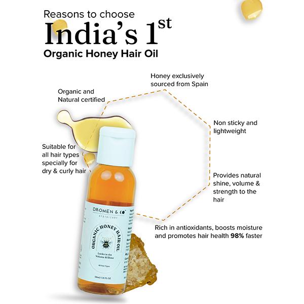 DROMEN & CO Organic Honey Hair Oil 50 gm - Hair Oils