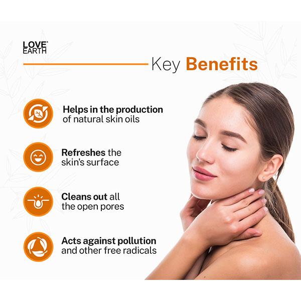 Love Earth Vitamin C Face Wash With Pure Vitamin C, Ashwgandha & Aloe Vera Extracts 100 ml - Shower Gels & Body Wash