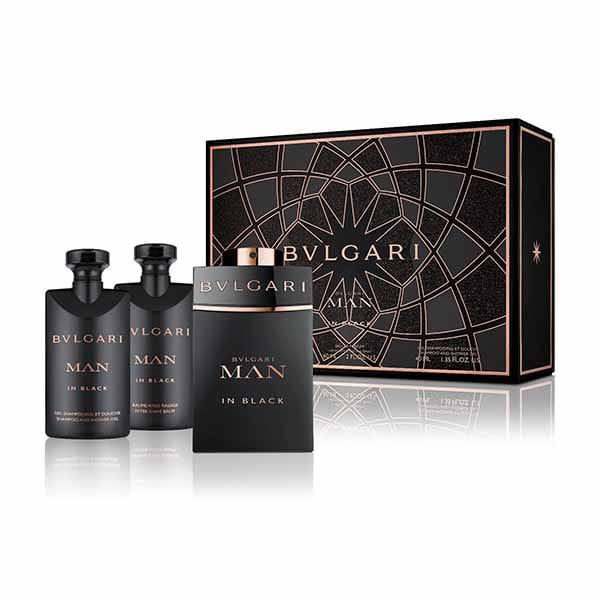 Bvlgari Man In Black Gift Set (EDP 60ml + Shampoo and Shower Gel 40ml + After Shave Balm 40ml) 140 ml