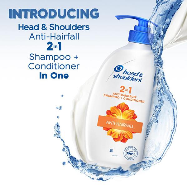 Head and Shoulders 2-In-1 Anti-Hairfall Anti-Dandruff Shampoo + Conditioner 650ml - Shampoos