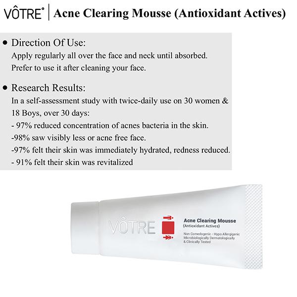 Votre Acne Clearing Mousse Antioxidant Actives Cream 30 gm - Face Moisturizers