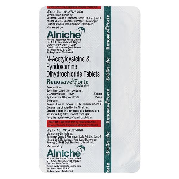 Renosave Forte Tablet 10'S - Poisoning/Overdose-Ant