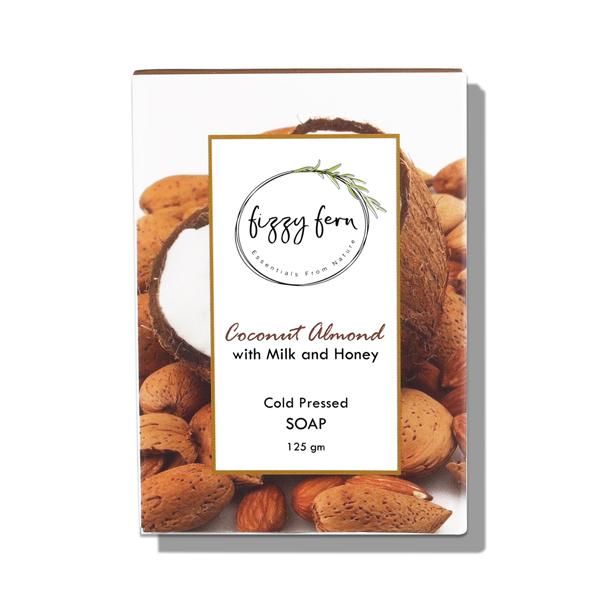 Fizzy Fern Cold Pressed Soap - Coconut Almond with Milk & Honey 125 gm - Soaps