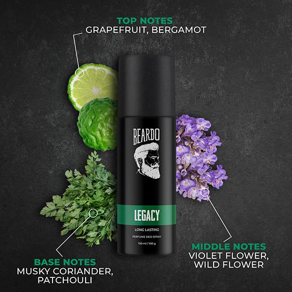 Beardo Legacy 150ml and Godfather 150ml Perfume Deo Spray for Men Combo 1's - Men Deodorants/Roll-Ons