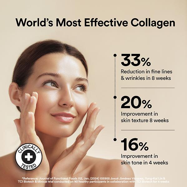 Wellbeing Nutrition Vegan Pro Collagen, Clinically Proven Peptides Gotu kola, Ginseng, Vitamin C & E - Unflavored 6 Sachets 48 gm - Multi-Vitamins
