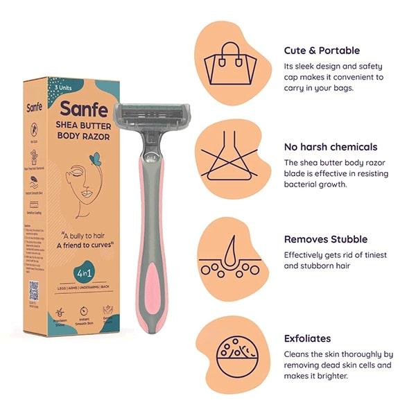 Sanfe Shea Butter Body Razor 3's - Hair Removal Accessories