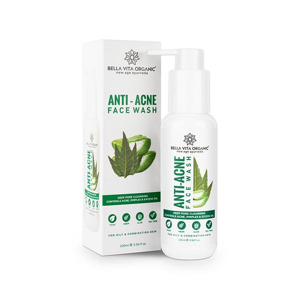 Bella Vita Organic Anti-Acne Face Wash,Deep Cleanser, Spot Treatment & Pimple Repair 100 ml - Face Wash & Cleansers