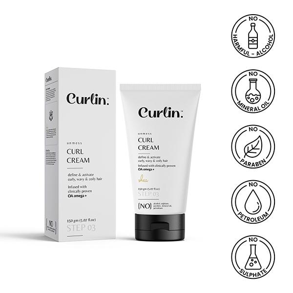 Curlin Unmess Curl Cream 150 gm - Hair Creams