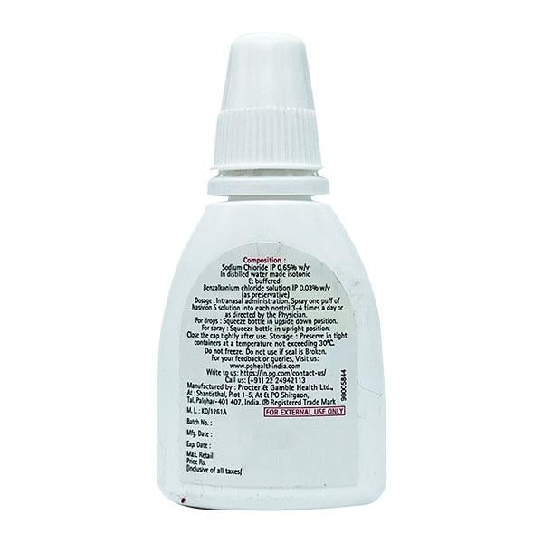 Nasivion S Saline Nasal Spray Drops 10ml - Nasal Congestion-Nas