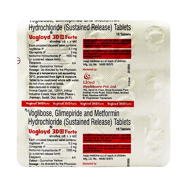 Vogloyd 3D 2.3 Forte Tablet 15'S - Diabetes-Ant