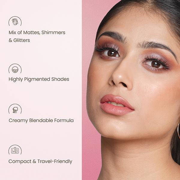 Swiss Beauty Lustre Eyeshadow Palette, Shade- Rose N Petals 5 gm - Eye Shadow Palettes