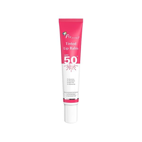 Netmeds | Fixderma SPF 50+ PA+++ 4% Kojic Acid Tinted Lip Balm with 2% Ceramide 15 ml