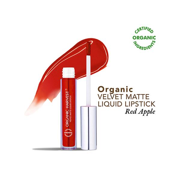 Organic Harvest Velvet Matte Liquid Lipstick - Red Apple 2.6 ml - Liquid Lipsticks